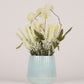 Artificial Chrysanthemum and Marigold Bunch- Blue Ceramic vase
