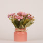Artificial Pearl Dahlia Flower bunch, Ceramic vase Pink