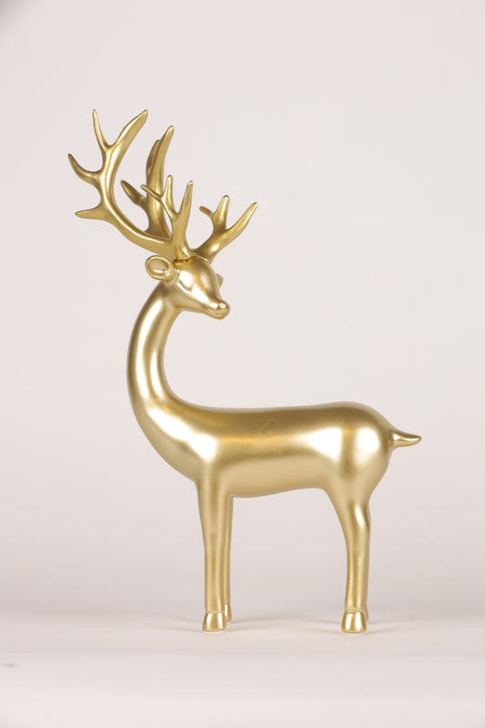 Standing Deer Statue- Golden