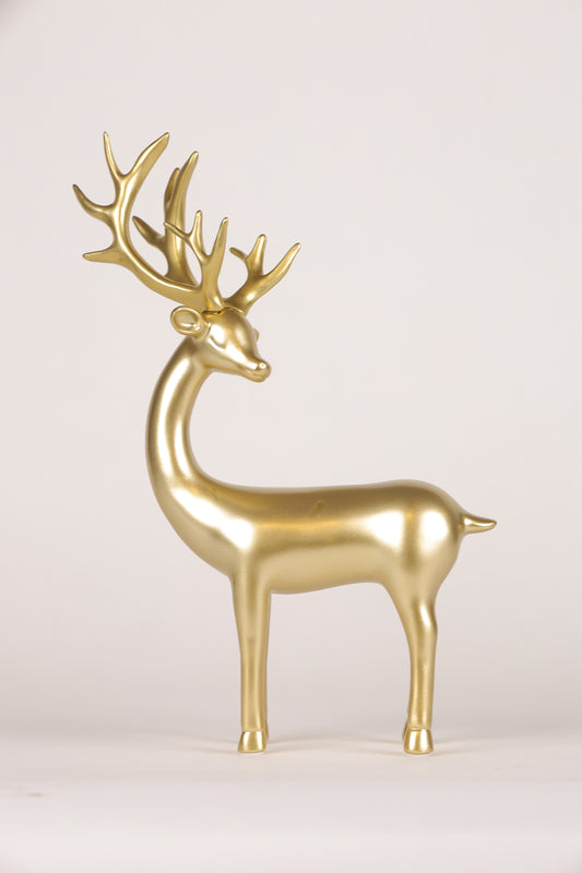 Standing Deer Statue- Golden