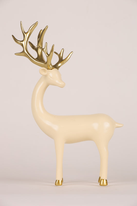 Standing Deer Statue- Beige