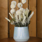 Artificial Chrysanthemum and Marigold Bunch- Blue Ceramic vase