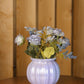 Artificial Roses and Lilies Bunch, Ceramic Vase Blue
