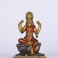 5" Laxmi Sitting Antique Finish golden red statue on lotus | Ideal for temple or showpiece