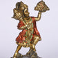 9" Hanuman Pawansut Mahabali standing Antique Finish golden red statue statue with Parvat | Ideal for temple or showpiece