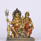 6" Shiva Parivaar sitting Antique Finish golden red statue - Shiva Prvati Gamesha and Kartikeya| Ideal for temple or showpiece