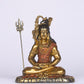 6" Shiva Samadhi Meditation statue with Trishul in Antique Finish golden red | Ideal for temple or showpiece