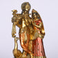 6" Radha Krishna with Bansuri standing white Antique Finish golden red statue | Ideal for temple or showpiece
