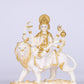 6" Maa Sherawali Jagdambe Durga Ji Marble statue with Gold tone| Ideal for temple or showpiece