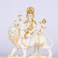 9" Maa Sherawali Jagdambe Durga Ji Marble statue with Gold tone| Ideal for temple or showpiece
