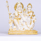 6" Shiva Parivaar sitting on Gold toned Marble statue - Shiva Prvati Gamesha and Kartikeya| Ideal for temple or showpiece