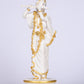 18" Standing Krishna with Bansuri - White Decorative Marble statue with Gold tone | Ideal for temple or showpiece