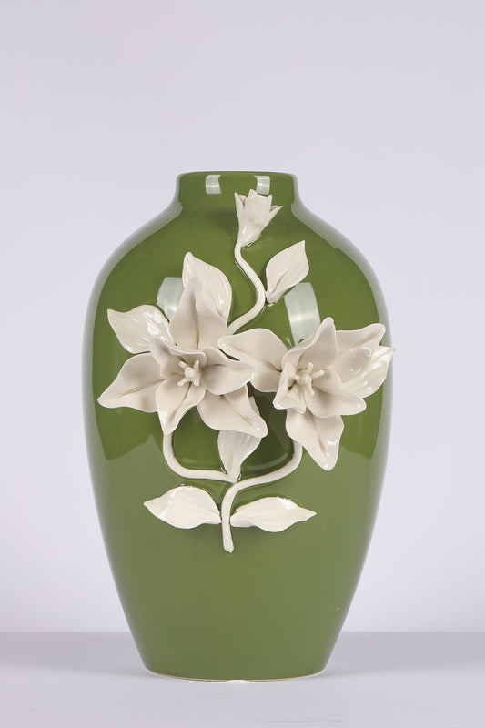 Neutral Toned Ceramic Vase for Subtle Elegance