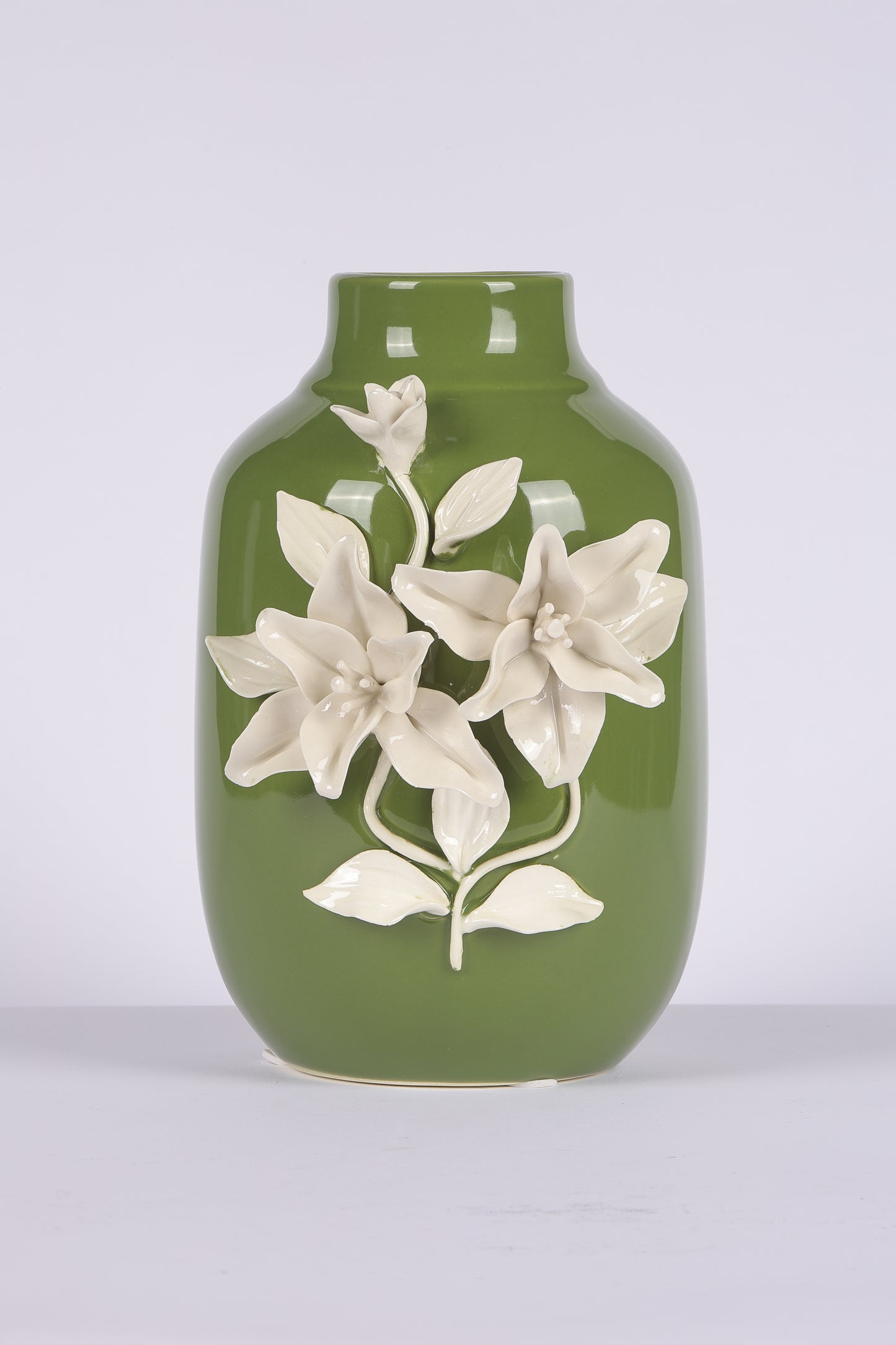 Glossy Finish Ceramic Flower Vase for Minimalist Decor