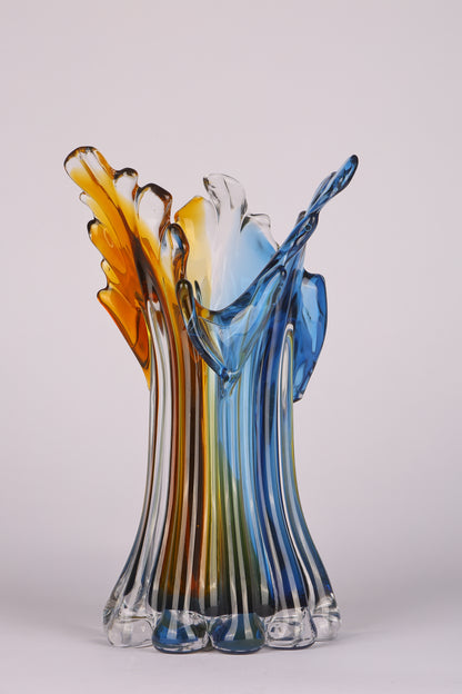 Sculpted glass wing showpiece for artistic homes