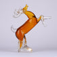Majestic Crystal Sculpture Rearing Reindeer Statue Home Decor Accent - Orange