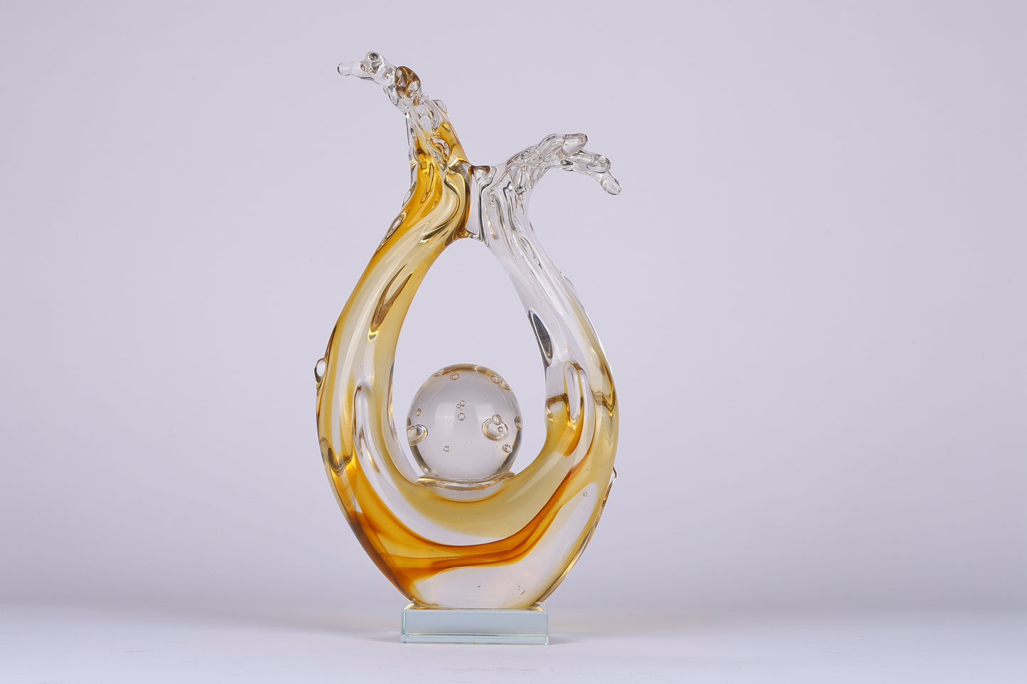 Modern Extract Blue Ocean Wave Crystal Ball - Yellow