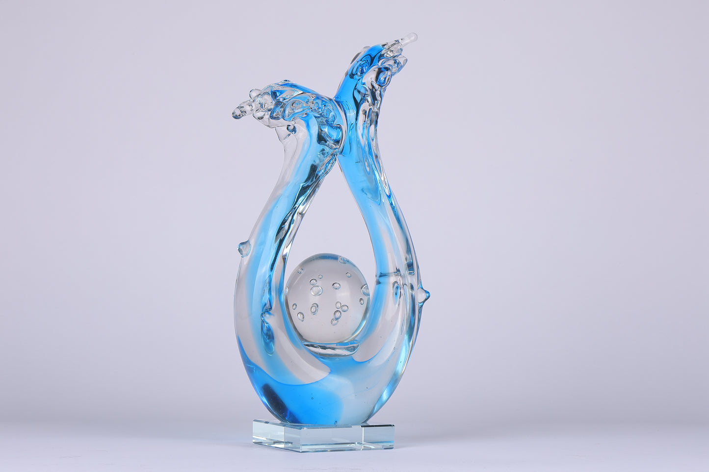 Modern Extract Blue Ocean Wave Crystal Ball - Blue