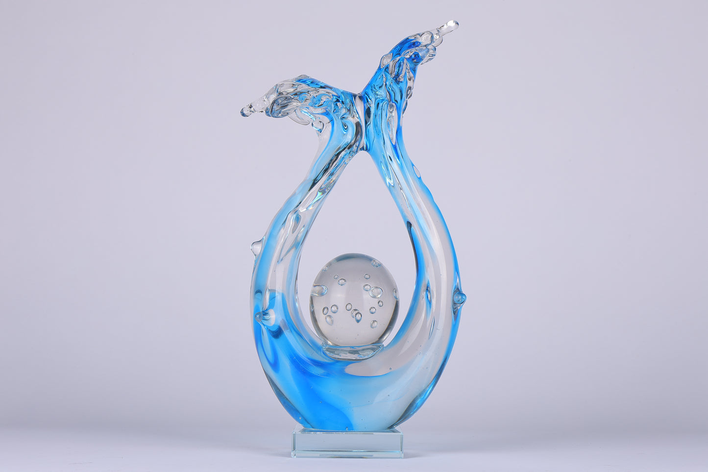 Modern Extract Blue Ocean Wave Crystal Ball - Blue