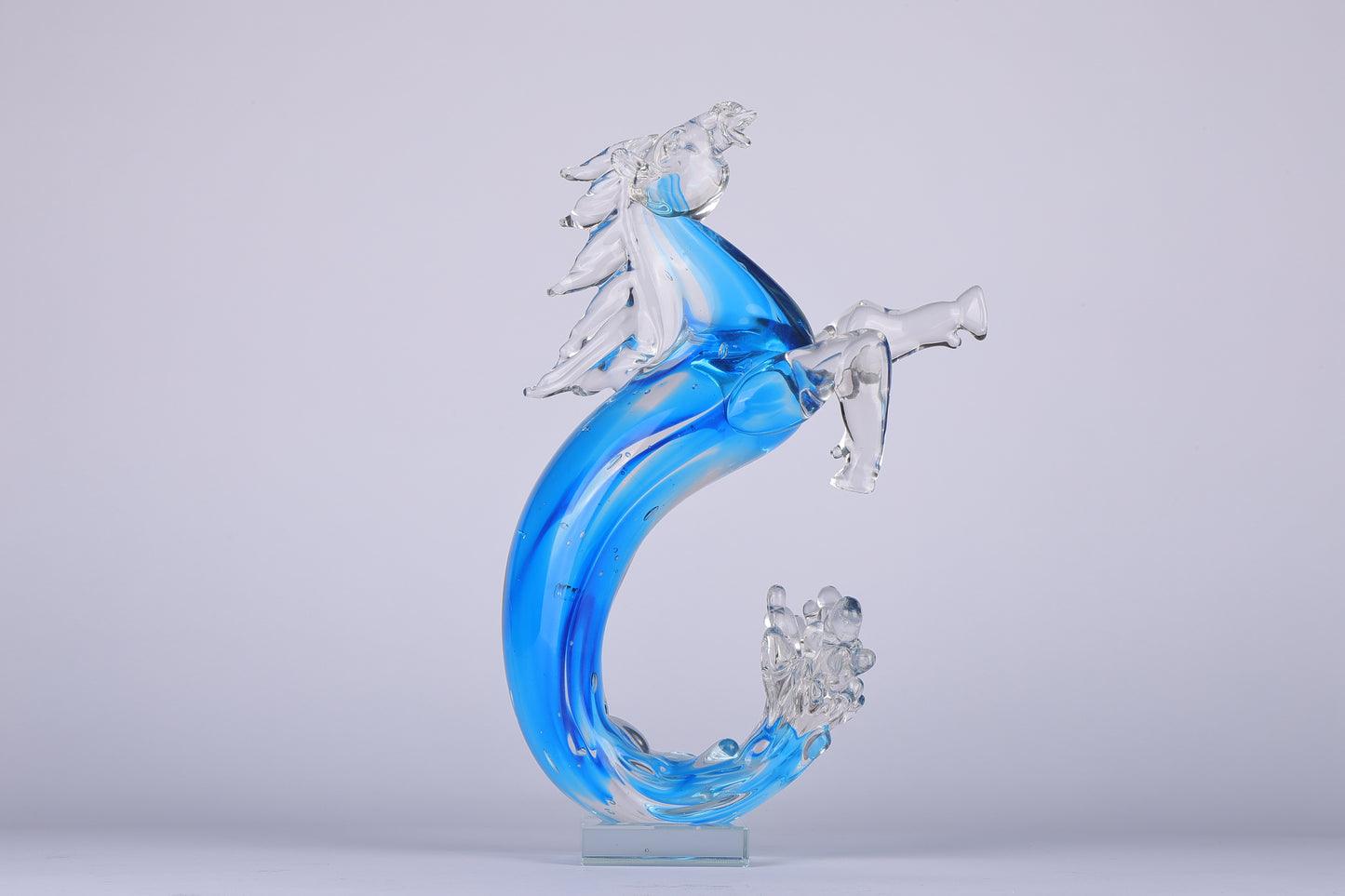 Elegant Horse Crystal Mermaid Pony Home Decor Piece - Blue