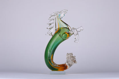 Elegant Horse Crystal Mermaid Pony Home Decor Piece - Green