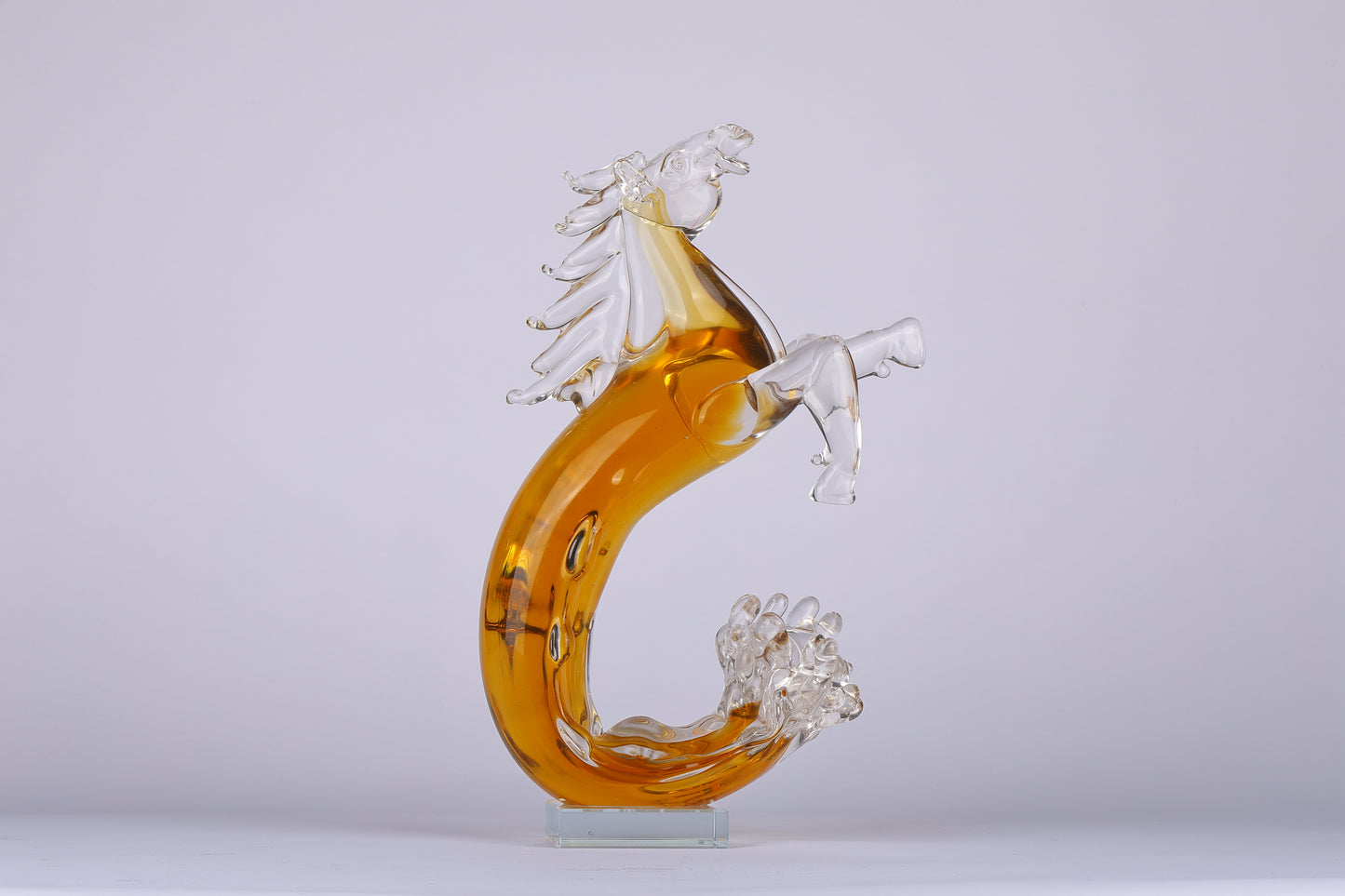 Elegant Horse Crystal Mermaid Pony Home Decor Piece - Yellow