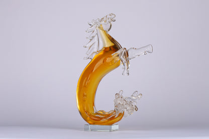 Elegant Horse Crystal Mermaid Pony Home Decor Piece - Yellow