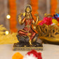 5" Laxmi Sitting Antique Finish golden red statue on lotus | Ideal for temple or showpiece