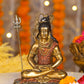 6" Shiva Samadhi Meditation statue with Trishul in Antique Finish golden red | Ideal for temple or showpiece