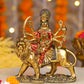 6" Maa Sherawali Jagdambe Durga Ji Antique Finish golden red statue| Ideal for temple or showpiece