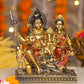 6" Shiva Parivaar sitting Antique Finish golden red statue - Shiva Prvati Gamesha and Kartikeya| Ideal for temple or showpiece