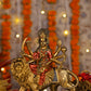 9" Maa Sherawali Jagdambe Durga Ji Antique Finish golden red statue| Ideal for temple or showpiece
