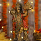 9" Hanuman Pawansut Mahabali standing Antique Finish golden red statue statue with Parvat | Ideal for temple or showpiece