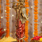 18" Standing Krishna with Bansuri - White Decorative Antique Finish golden red statue | Ideal for temple or showpiece