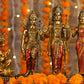 14" Ram Darbaar Antique Finish golden red statue - Shree Ram Ma Sita Laxman And Hanuman Darbar Idol for home temple