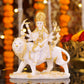 6" Maa Sherawali Jagdambe Durga Ji Marble statue with Gold tone| Ideal for temple or showpiece