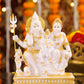 6" Shiva Parivaar sitting on Gold toned Marble statue - Shiva Prvati Gamesha and Kartikeya| Ideal for temple or showpiece