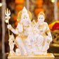 6" Shiva Parivaar sitting on Gold toned Marble statue - Shiva Prvati Gamesha and Kartikeya| Ideal for temple or showpiece
