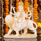 9" Maa Sherawali Jagdambe Durga Ji Marble statue with Gold tone| Ideal for temple or showpiece