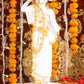 18" Standing Krishna with Bansuri - White Decorative Marble statue with Gold tone | Ideal for temple or showpiece
