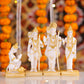 6" Ram Darbaar Marble statue with Gold tone - Shree Ram Ma Sita Laxman And Hanuman Darbar Idol for home temple