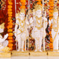 12" Ram Darbaar Marble statue with Gold tone - Shree Ram Ma Sita Laxman And Hanuman Darbar Idol for home temple