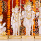 14" Ram Darbaar Marble statue with Gold tone - Shree Ram Ma Sita Laxman And Hanuman Darbar Idol for home temple
