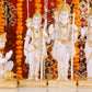 14" Ram Darbaar Marble statue with Gold tone - Shree Ram Ma Sita Laxman And Hanuman Darbar Idol for home temple