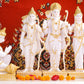 23" Ram Darbaar Marble statue with Gold tone - Shree Ram Ma Sita Laxman And Hanuman Darbar Idol for home temple