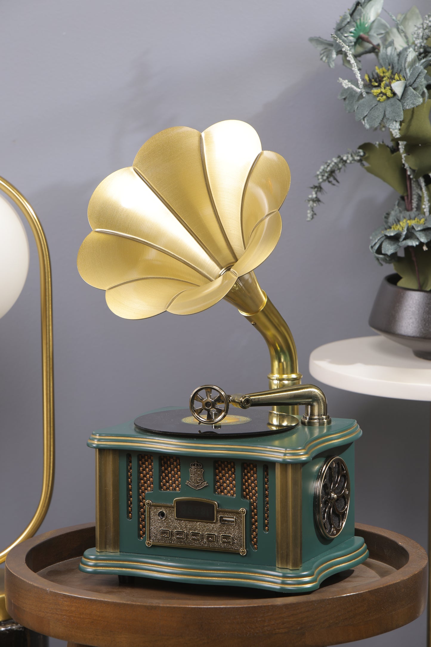 RetroTone bluetooth Gramophone-Green