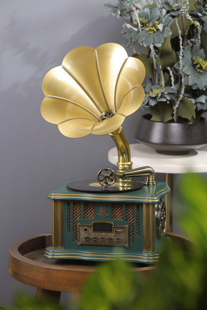 RetroTone bluetooth Gramophone-Green