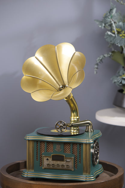 RetroTone bluetooth Gramophone-Green