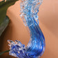 Modern Extract Blue Ocean Wave Crystal Glass - Blue