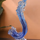 Modern Extract Blue Ocean Wave Crystal Glass - Blue
